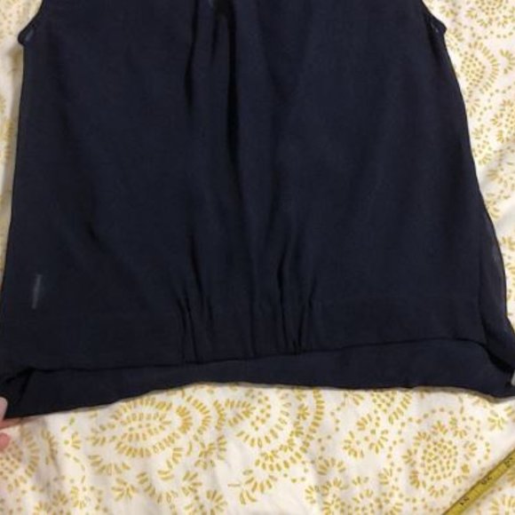 Babaton 100% Navy Silk Draped Blouse - Picture 8 of 10